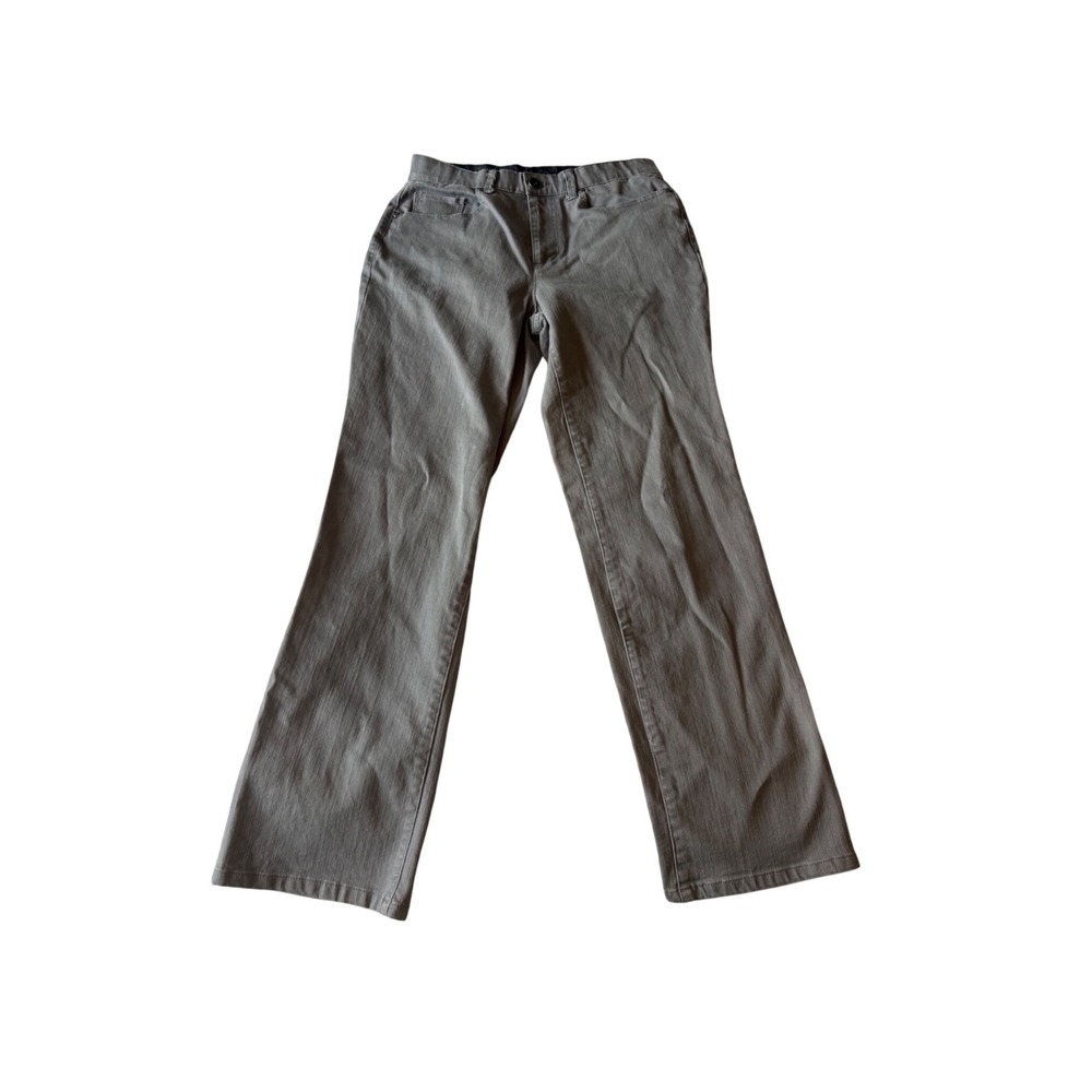 Christopher & Banks Classic Fit Gray Textured High Rise Straight Leg Pants Sz 4
